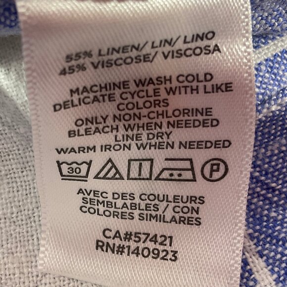 Loft Sz Med High Rise Wide Leg Capri Linen Blend Pants - Picture 5 of 9